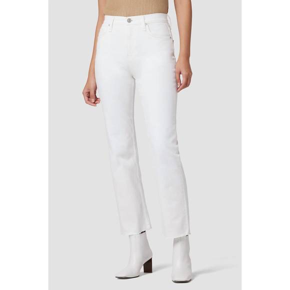NEW HUDSON women's remi high rise straight leg jean in white